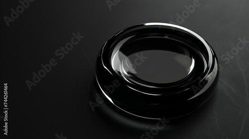 Big thick circular lens on a black background. Abstract background. luminous swirling. Elegant glowing circle.