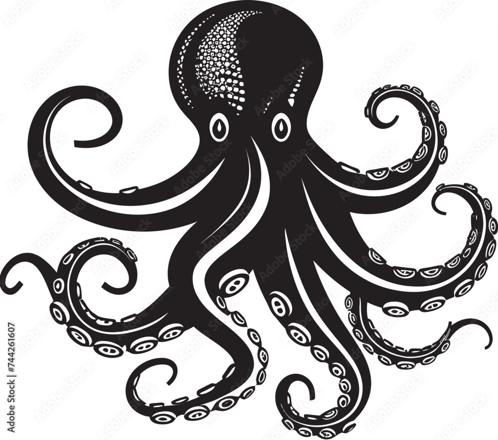 Submerged Sovereignty Vector Octopus Icon Deep Dive Dynasty Black Logo Vector Submerged Sovereignty Vector Octopus Icon Deep Dive Dynasty Black Logo Vector