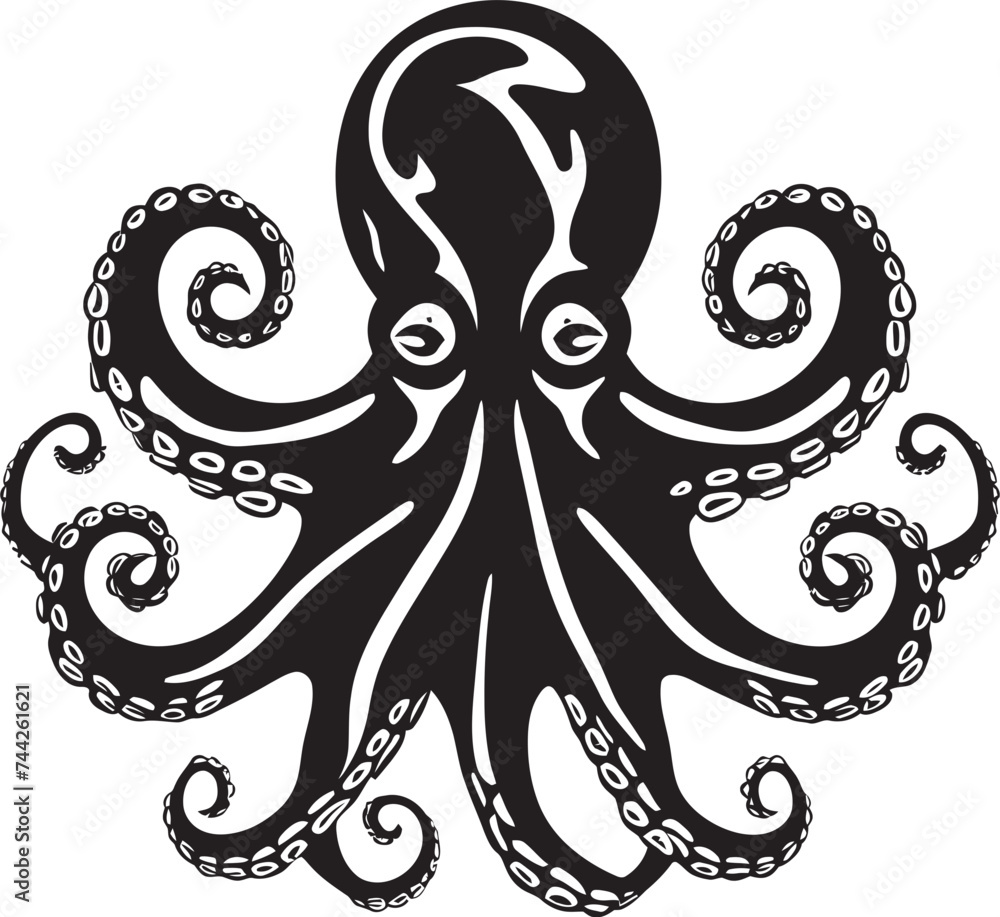 Deep Dive Dynasty Black Logo Vector Nautical Nexus Octopus Emblem Design Deep Dive Dynasty Black Logo Vector Nautical Nexus Octopus Emblem Design