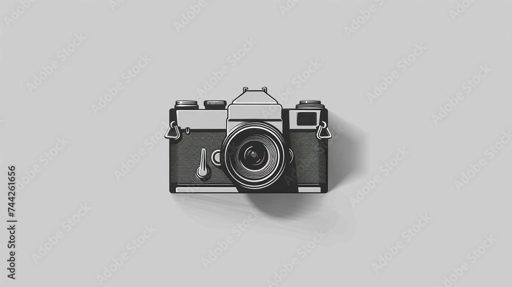 Camera Icon in trendy flat style isolated on grey background. Camera symbol for your web site design, logo, app, Vector illustration