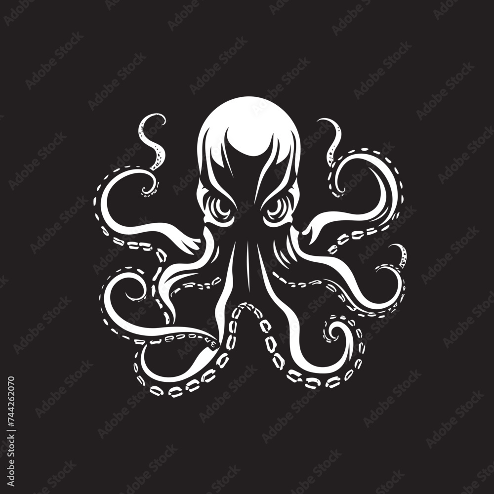 Tidal Tyrant Vector Black Logo Aqua Arbiter Black Octopus Icon Tidal Tyrant Vector Black Logo Aqua Arbiter Black Octopus Icon