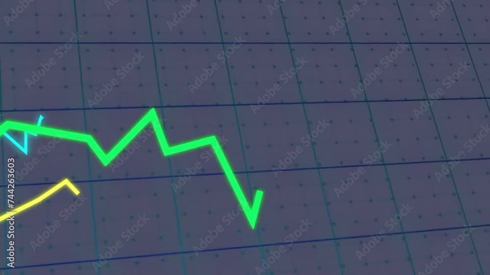 Animation of financial data processing over dark background Animation of financial data processing over dark background