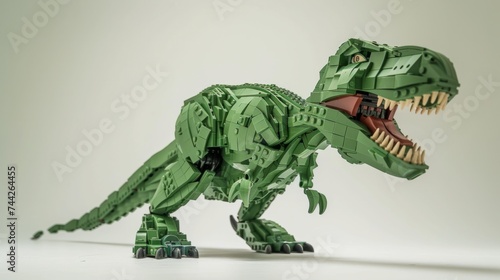 tyrannosaurus rex made of legos generative ai photo