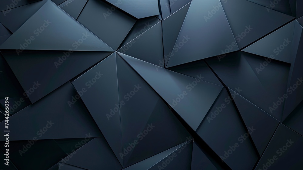 Modern black blue abstract background. Minimal. Color gradient. Dark. Web banner. Geometric shape. 3d effect. Lines stripes triangles. Design. Futuristic. Cut paper or metal effect - generative ai Modern black blue abstract background. Minimal. Color gradient. Dark. Web banner. Geometric shape. 3d effect. Lines stripes triangles. Design. Futuristic. Cut paper or metal effect - generative ai