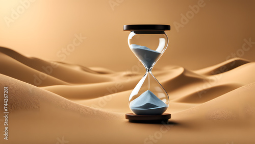 Isolated 3D Hourglass with Sand Countdown. Modern Business Timekeeping Symbol for Appointments, Schedules, and Deadlines