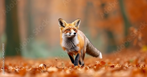 Vivid Wilderness - The Stunning Visual of a Red Fox Amidst the Colorful Leaves of Autumn © Ilham