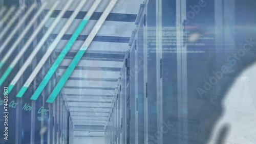 Wallpaper Mural Animation of data processing over server room Torontodigital.ca