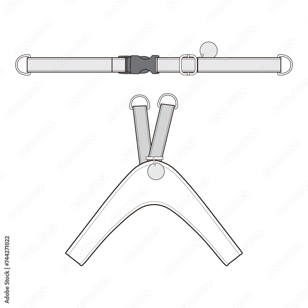 Dog Harness Design Flat Sketch Vector Design Illustration Dog Harness Design Flat Sketch Vector Design Illustration