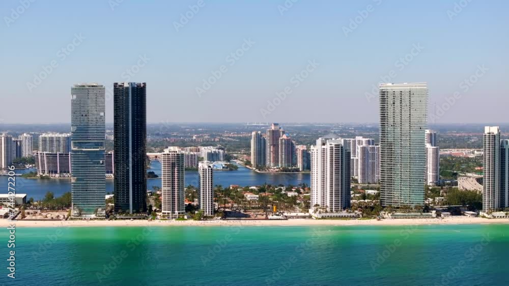 Side aerial video highrise beachfront realty Sunny Isles Beach in Miami Florida 4k 2024 Side aerial video highrise beachfront realty Sunny Isles Beach in Miami Florida 4k 2024