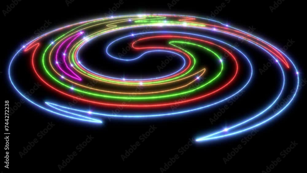 Color glow curve lights on black back move endless Color glow curve lights on black back move endless
