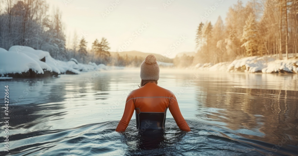 Chilled Challenge - A Mature Woman's Winter Swim in the Freezing Waters of an Icy Lake Chilled Challenge - A Mature Woman's Winter Swim in the Freezing Waters of an Icy Lake