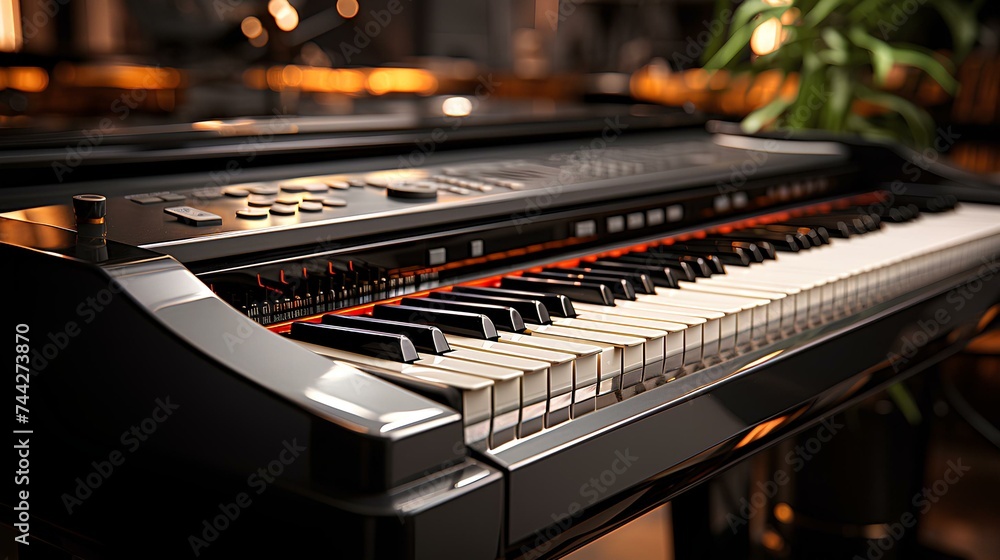Modern musical keyboard isolated Modern musical keyboard isolated