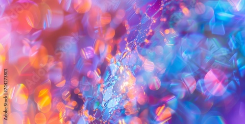 Blissful Mirage: Abstract Image of Bluish Streak Holographic Glass_Generative AI