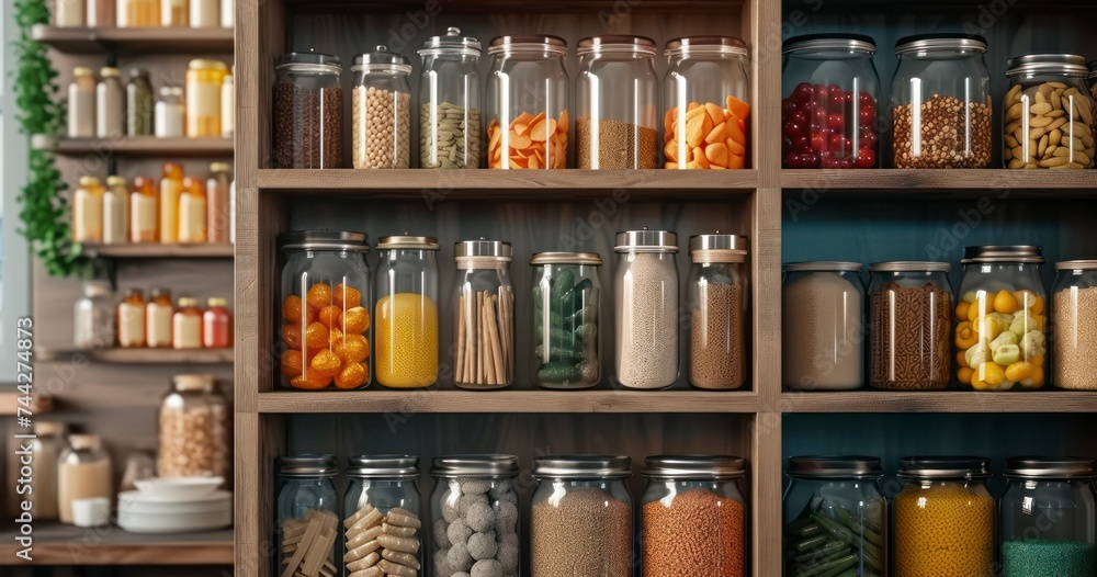 The Art and Science of Neatly Organized Pantry Items for Quick and Easy Access - obrazy, fototapety, plakaty 