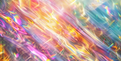 Celestial Ribbons: Rainbow Holographic Strips in the Air on Light_Generative AI