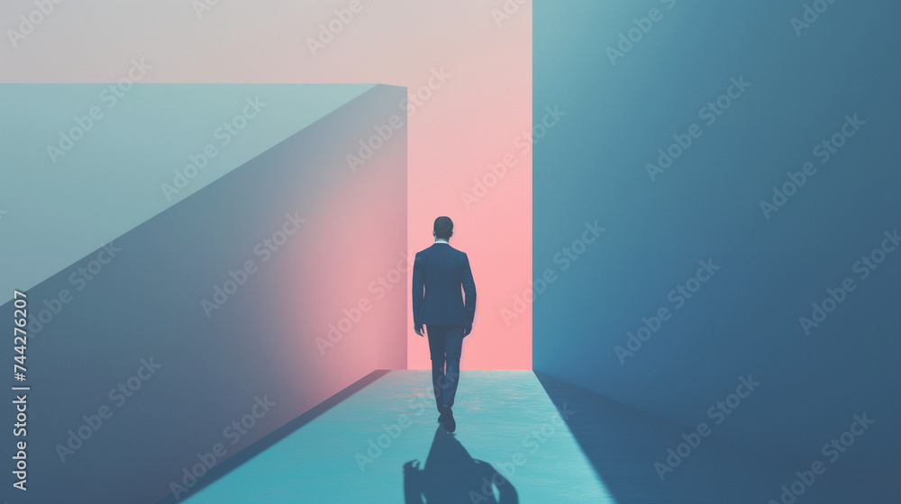 Businessman Walking Down Runway Businessman Walking Down Runway