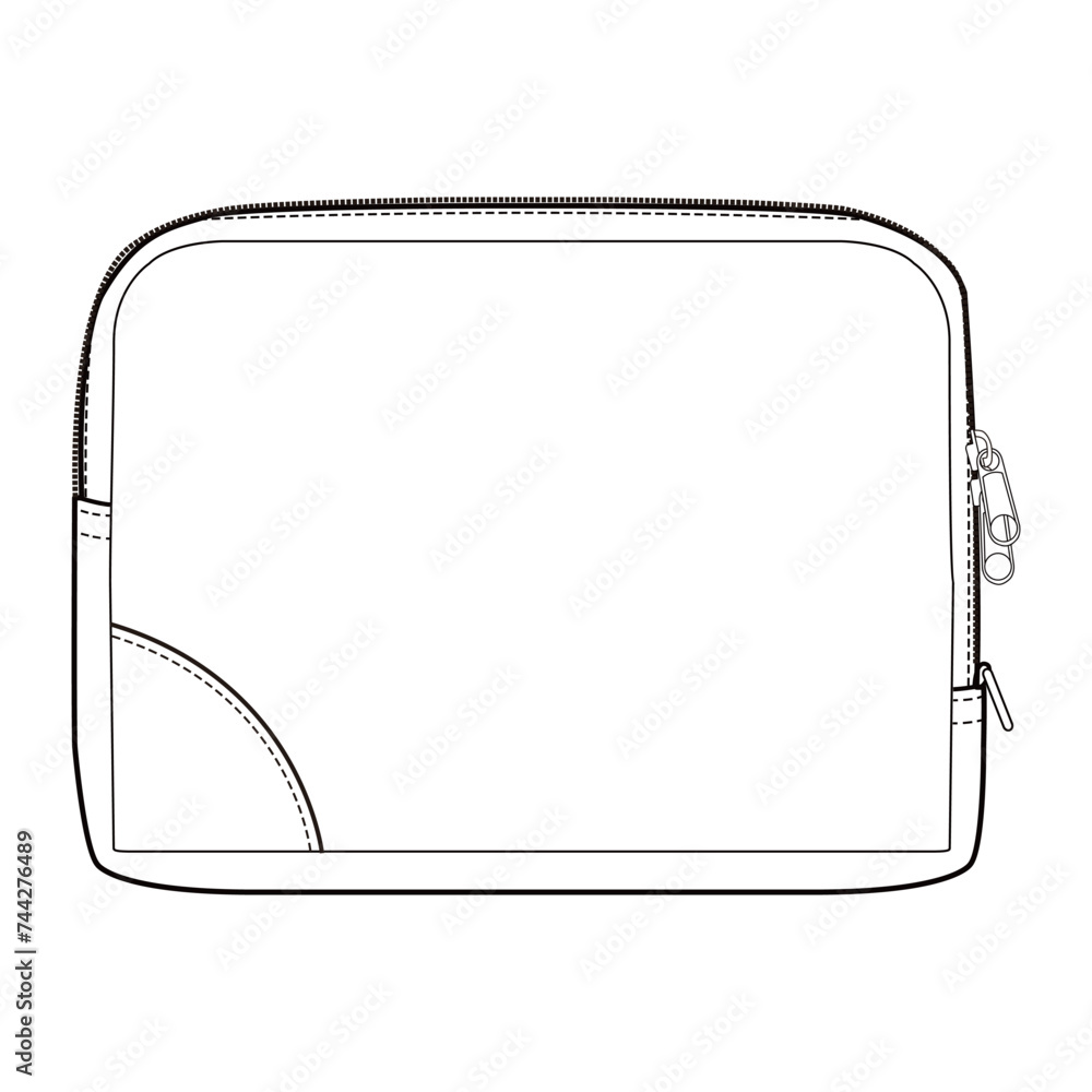 Medium Zip Wallet Design Flat Sketch Vector Illustration Medium Zip Wallet Design Flat Sketch Vector Illustration