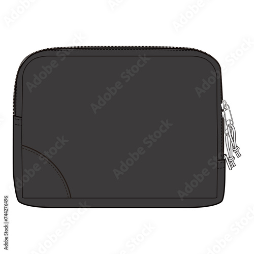 Medium Zip Wallet Design Flat Sketch Vector Illustration