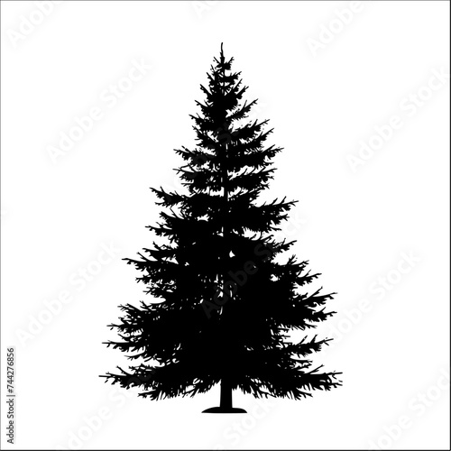 pine tree silhouette vector 