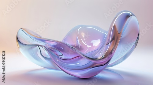 Sculpted Serenity: Floating Light Blue Abstraction in 3D_Generative AI