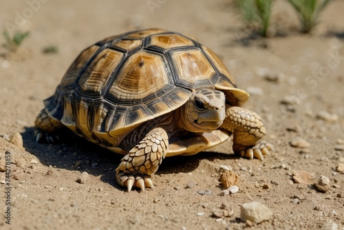close-ups of sulcata tortoises in the wild © Denny