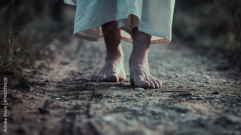 Person Walking Barefoot on Dirt Road Person Walking Barefoot on Dirt Road
