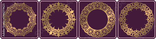 abstract luxury mandala frame design. wedding art design elements set.