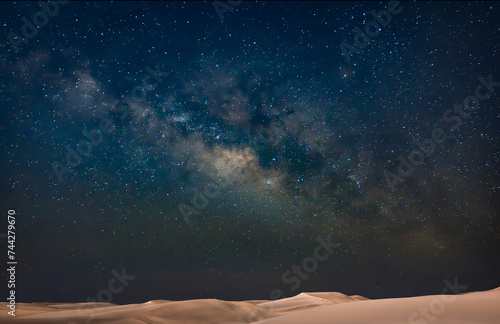 The dunes of Maspalomas in a night of clear skies with the Milky Way
