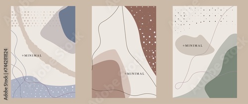 Set of flat illustrations. Abstract trendy universal templates. Suitable for cover, invitation, banner, poster, brochure, poster, flyer, flyer and more..