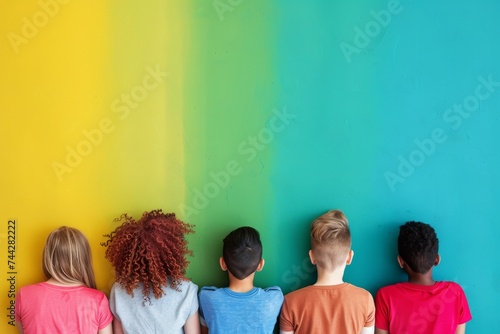 LGBTQ Pride multiple. Rainbow lightheartedness colorful biromantic diversity Flag. Gradient motley colored decision freedom LGBT rights parade festival freedom pride community equality photo