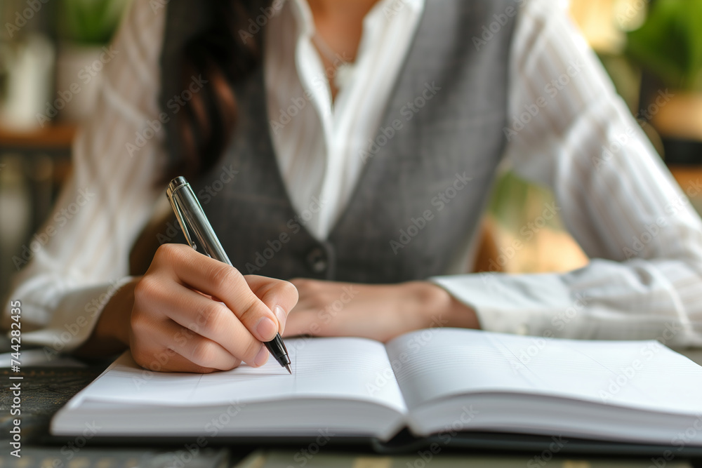 Planning and Strategy Concept with Notebook Writing Planning and Strategy Concept with Notebook Writing