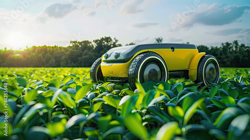 robotic car taking care of plants 