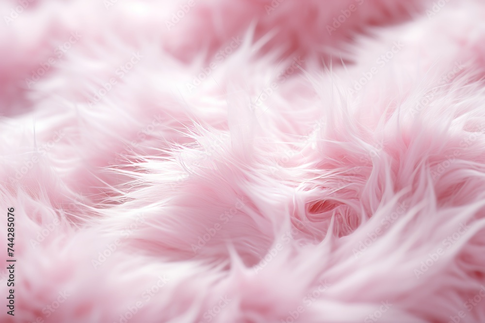 Luxurious pink fur texture, ideal for creating a cozy and stylish background or wallpaper. Soft, plush, and visually appealing design element for creative projects, adding a touch of elegance.