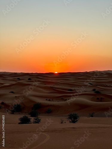 sunset in the Dubai desert