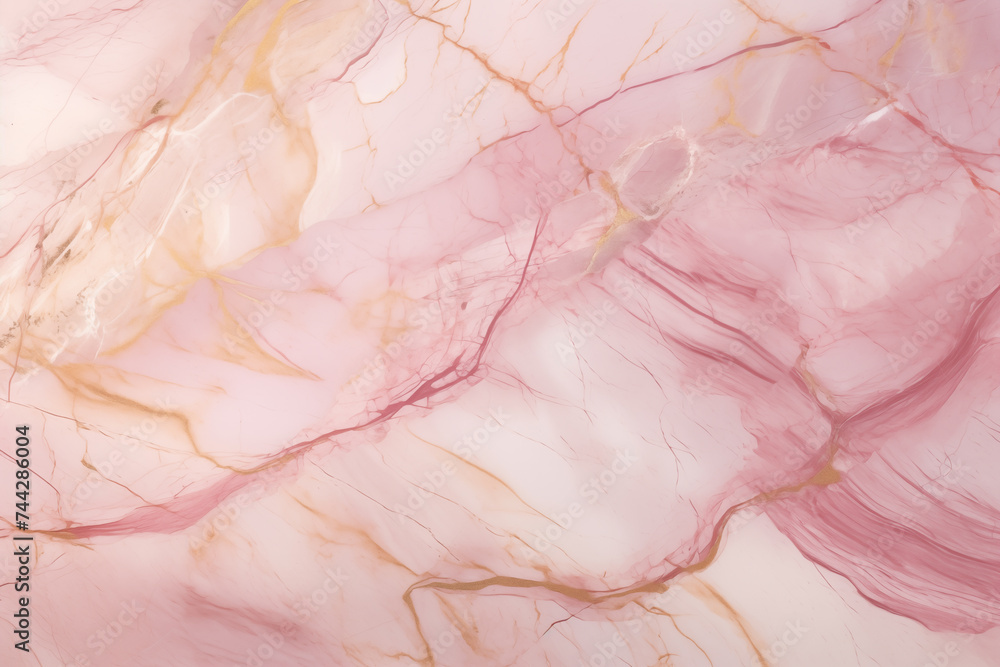 Closeup of a pink and gold marble texture resembling a blooming flower petal