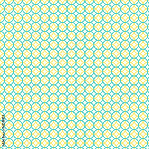 seamless pattern with yellow and green circle
