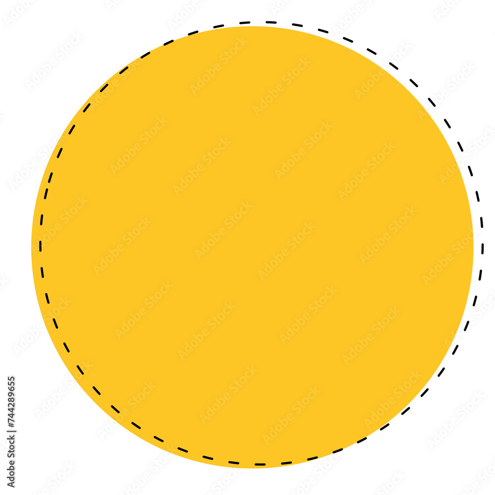 Round yellow vector bubbles for text, speech vector. with graphic borders