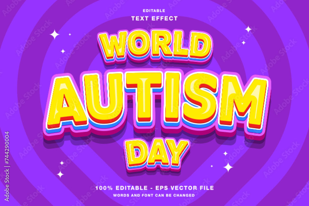 World Autism Day 3D Editable Text Effect Template Style Premium Vector World Autism Day 3D Editable Text Effect Template Style Premium Vector
