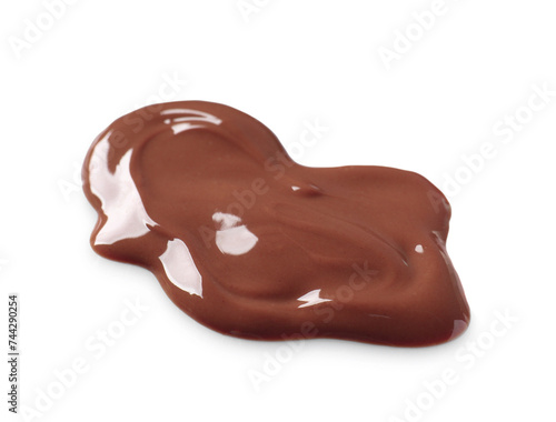 Smear of tasty milk chocolate paste isolated on white