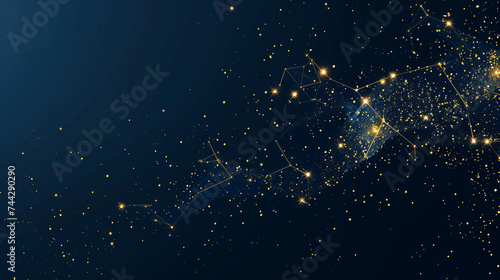 Celestial Constellations - Star Map on Navy Blue