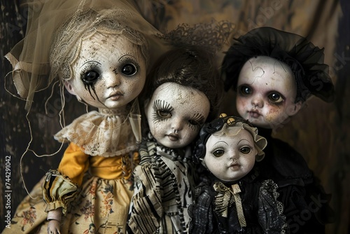 Revel in the harmonious blend of innocence and darkness portrayed through dolls