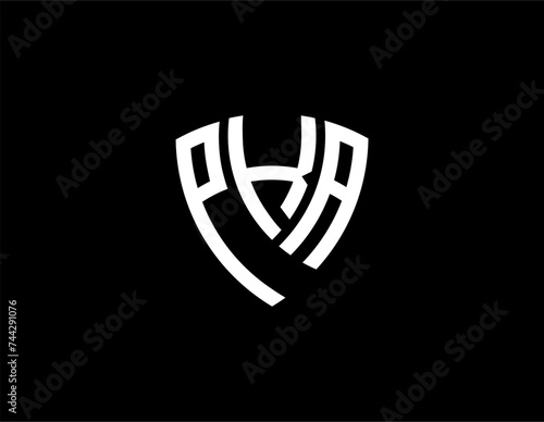 PKA creative letter shield logo design vector icon illustration