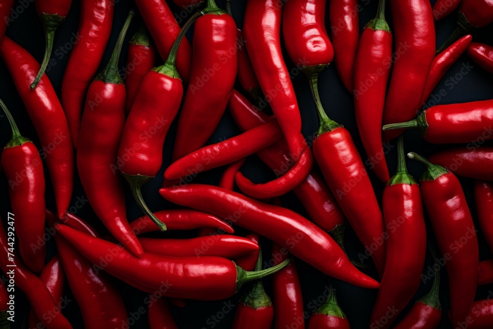 Red chilli pepper. White plant hot. Generate Ai