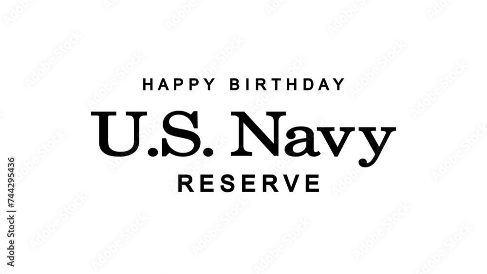Navy Reserve Birthday Text Animation. Great for Navy Reserve Birthday Celebrations with transparent background, for banner, social media feed wallpaper stories Navy Reserve Birthday Text Animation. Great for Navy Reserve Birthday Celebrations with transparent background, for banner, social media feed wallpaper stories