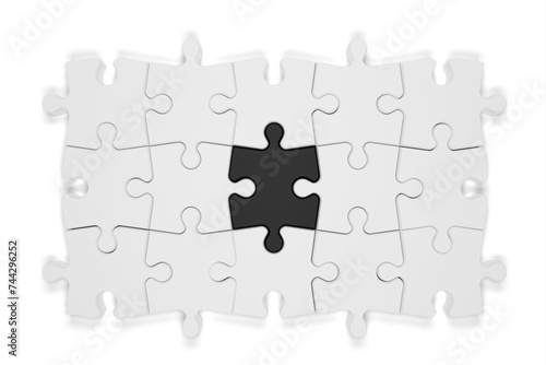 3D illustration. Puzzle pieces isolated on white background. 3D Rendering