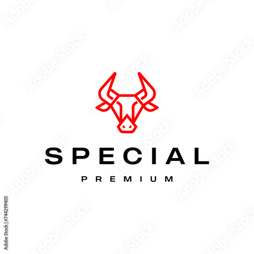 modern technology bull head logo template vector icon	