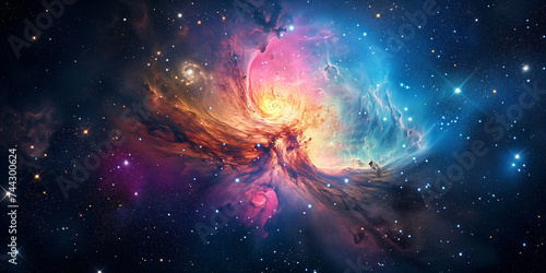 Colorful galaxy cloud nebula background	