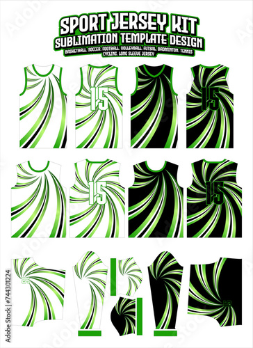 green spiral cyclone gradient Jersey Apparel Sports Wear print pattern