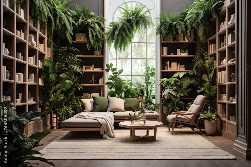 Leafy Tranquility: Embracing Biophilic Design in Spacious Home Interiors