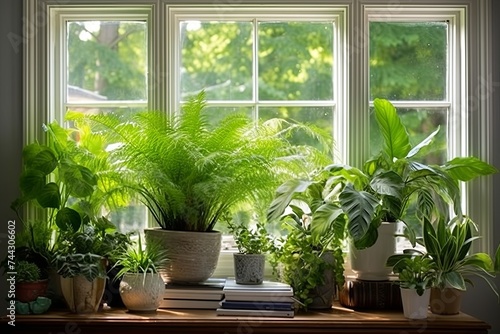 Sunny Window Plant Arrangements  Embracing Biophilic Design in Stylish Home Interiors